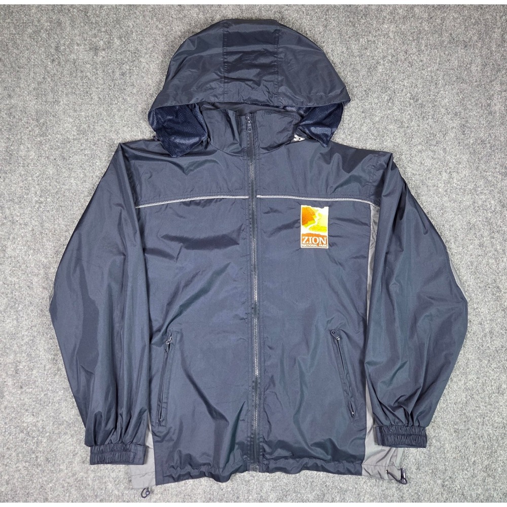 Cheneral Zion National Park Jacket Mens Large Navy Blue Full Zip Windbreaker